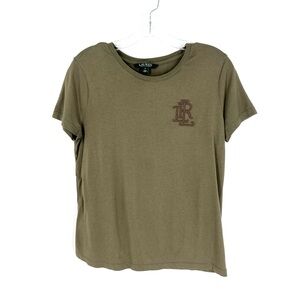 RALPH LAUREN Women’s Shirt Sleeve T-Shirt Embellished Beaded Logo